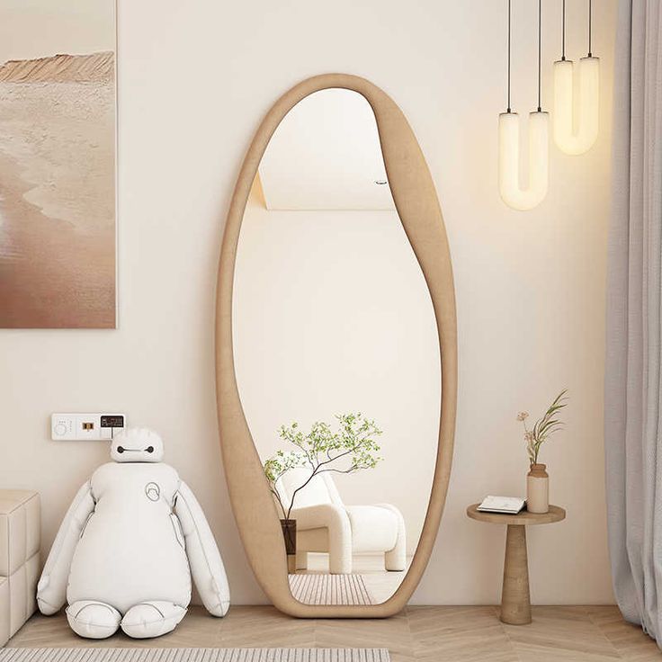 Special shape floor-standing full length mirror